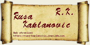 Rusa Kaplanović vizit kartica